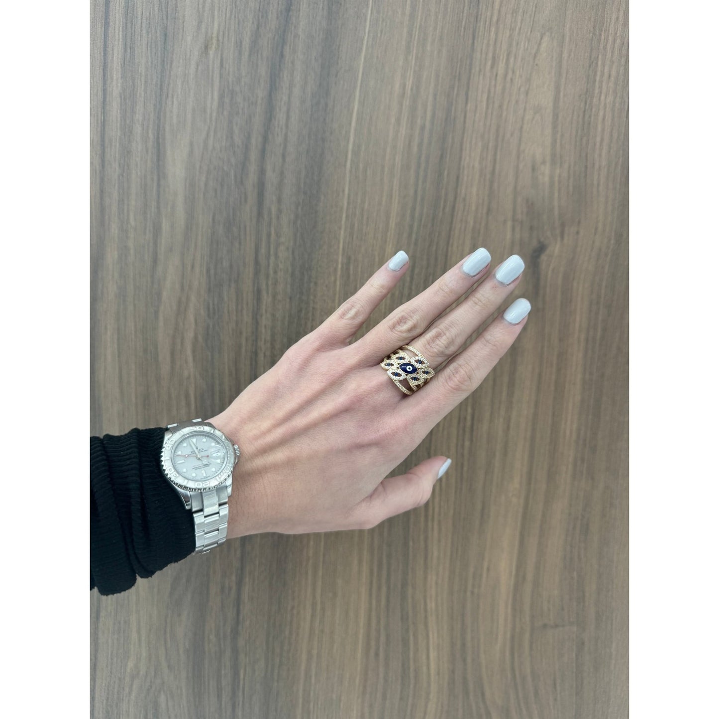 14K Evil Eye Ring - Miami Jewelry