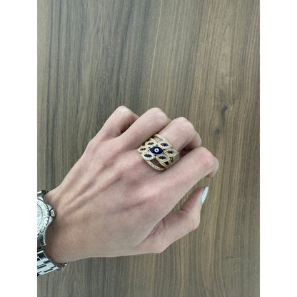 14K Evil Eye Ring - Miami Jewelry