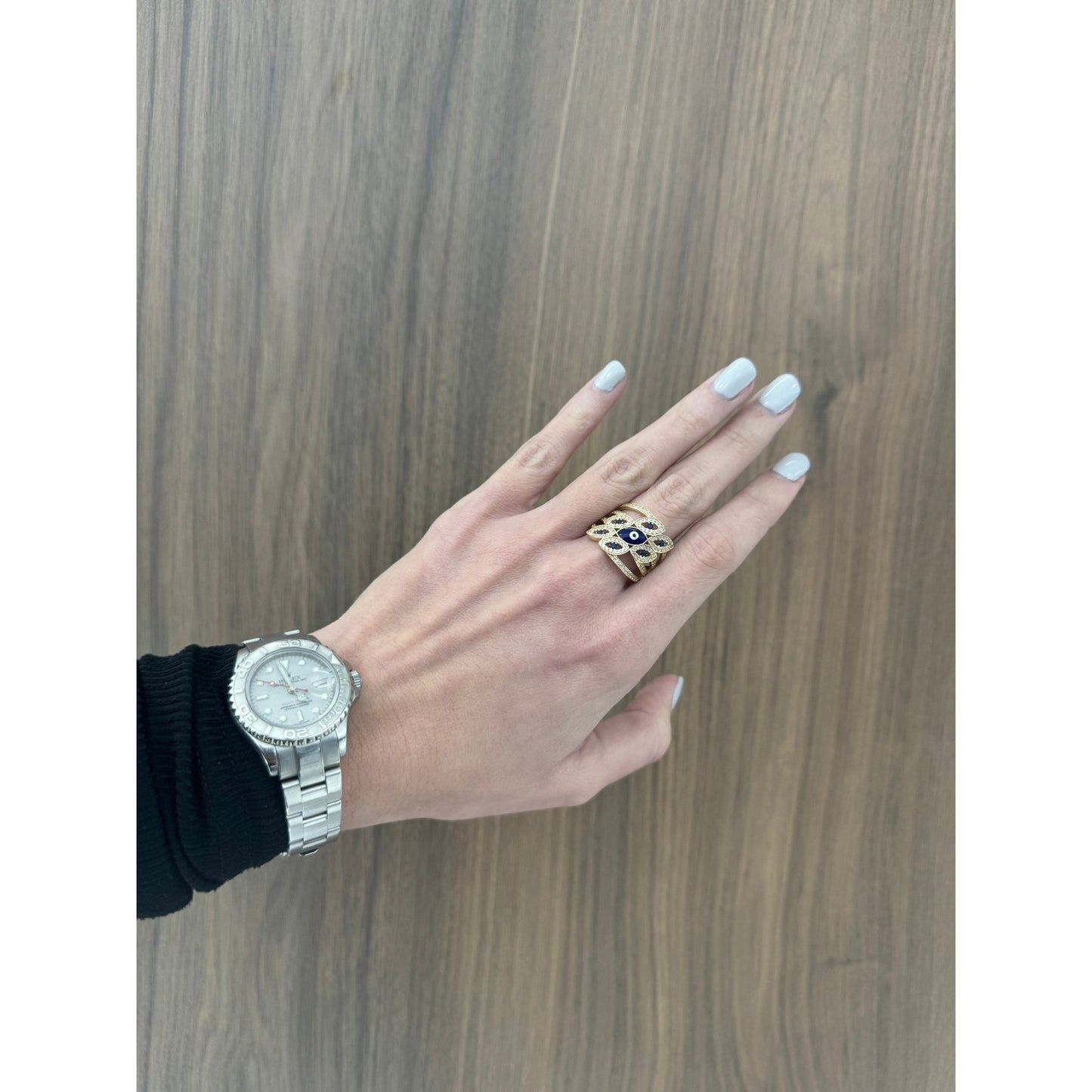 14K Evil Eye Ring - Miami Jewelry