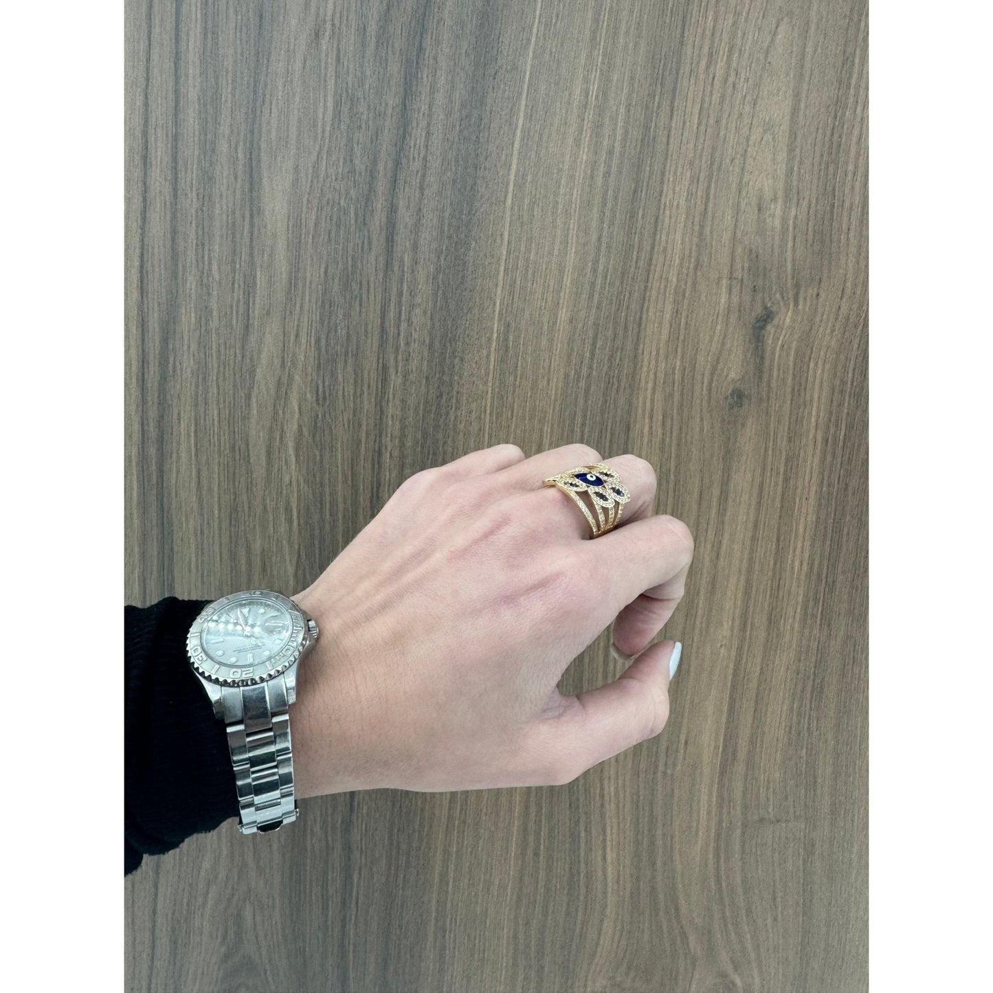14K Evil Eye Ring - Miami Jewelry