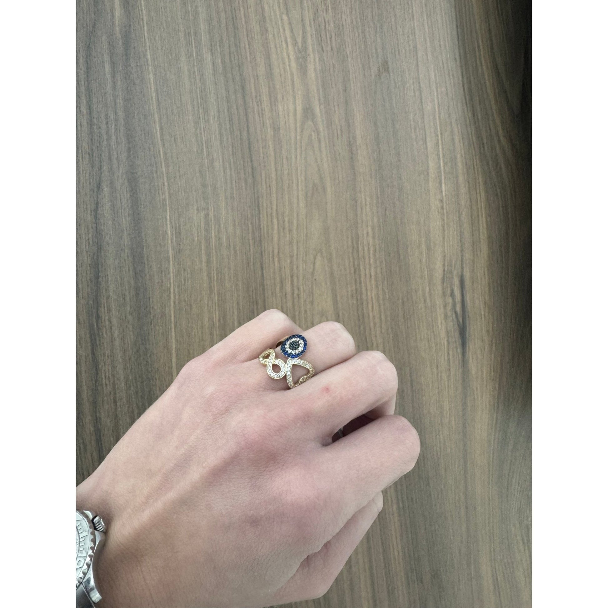 14K Evil Eye Ring - Miami Jewelry