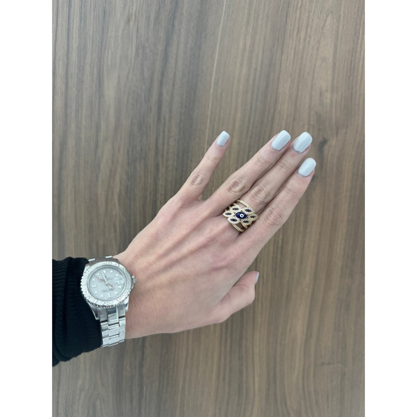 14K Evil Eye Ring - Miami Jewelry