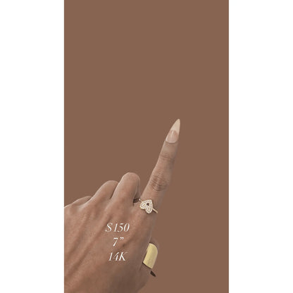14K Heart Ring - Miami Jewelry