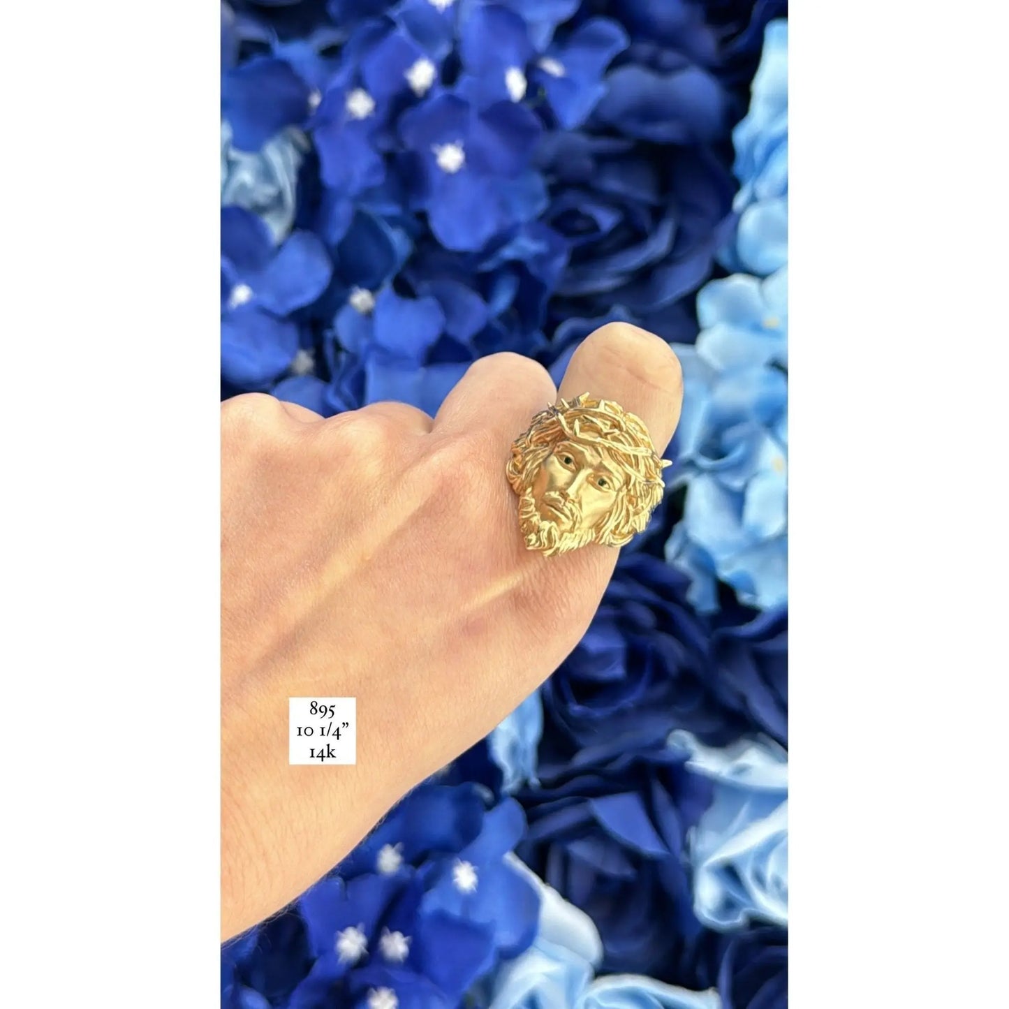14K Jesus Ring - Miami Jewelry