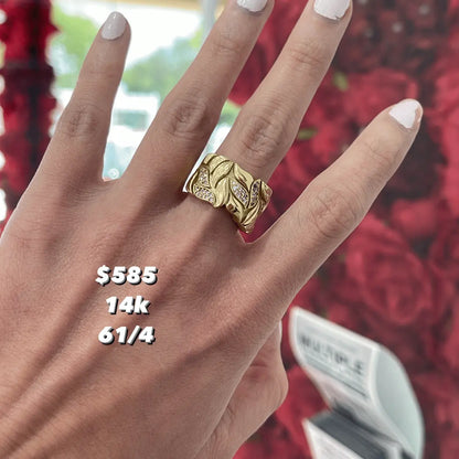14K Leaf Ring - Miami Jewelry