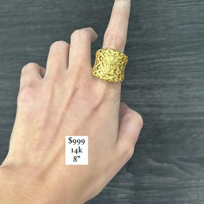 14K Medusa Ring - Miami Jewelry