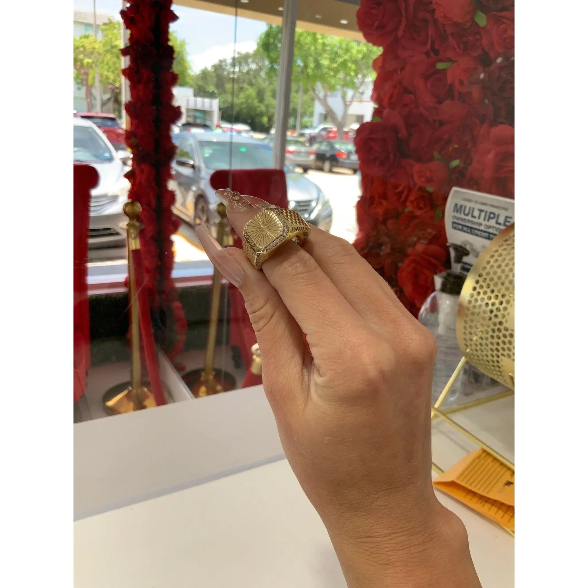 14K Square Ring - Miami Jewelry