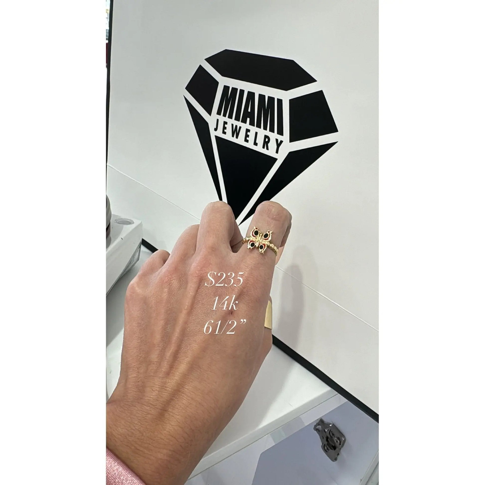 14K Women Butterfly Ring - Miami Jewelry