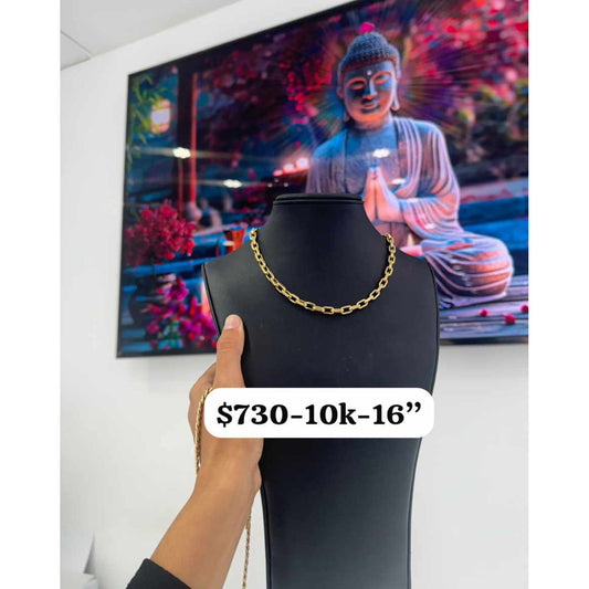 10K Paper Clip Necklace