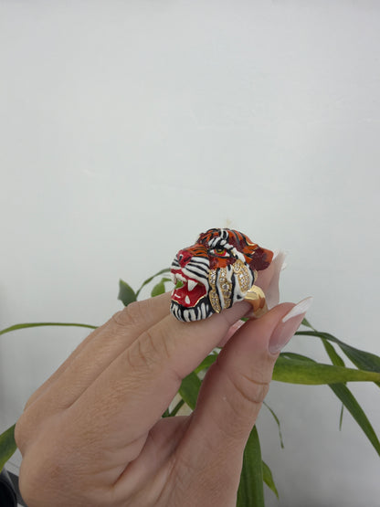 14k tiger ring