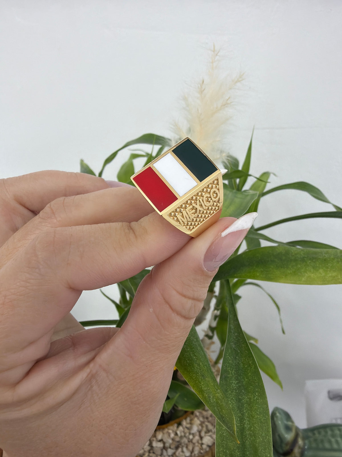 14k México flag ring