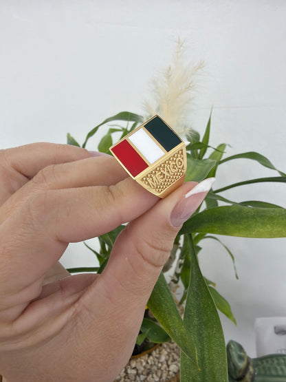 14k México flag ring
