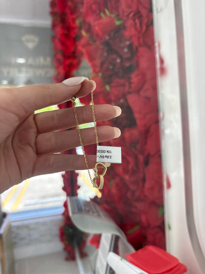 10K Doble Heart Bracelet