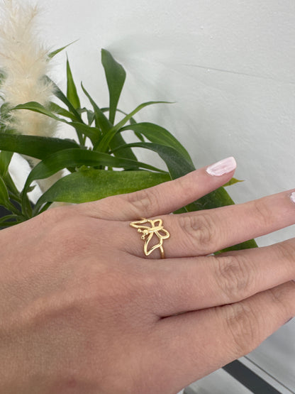 14K Butterfly Ring