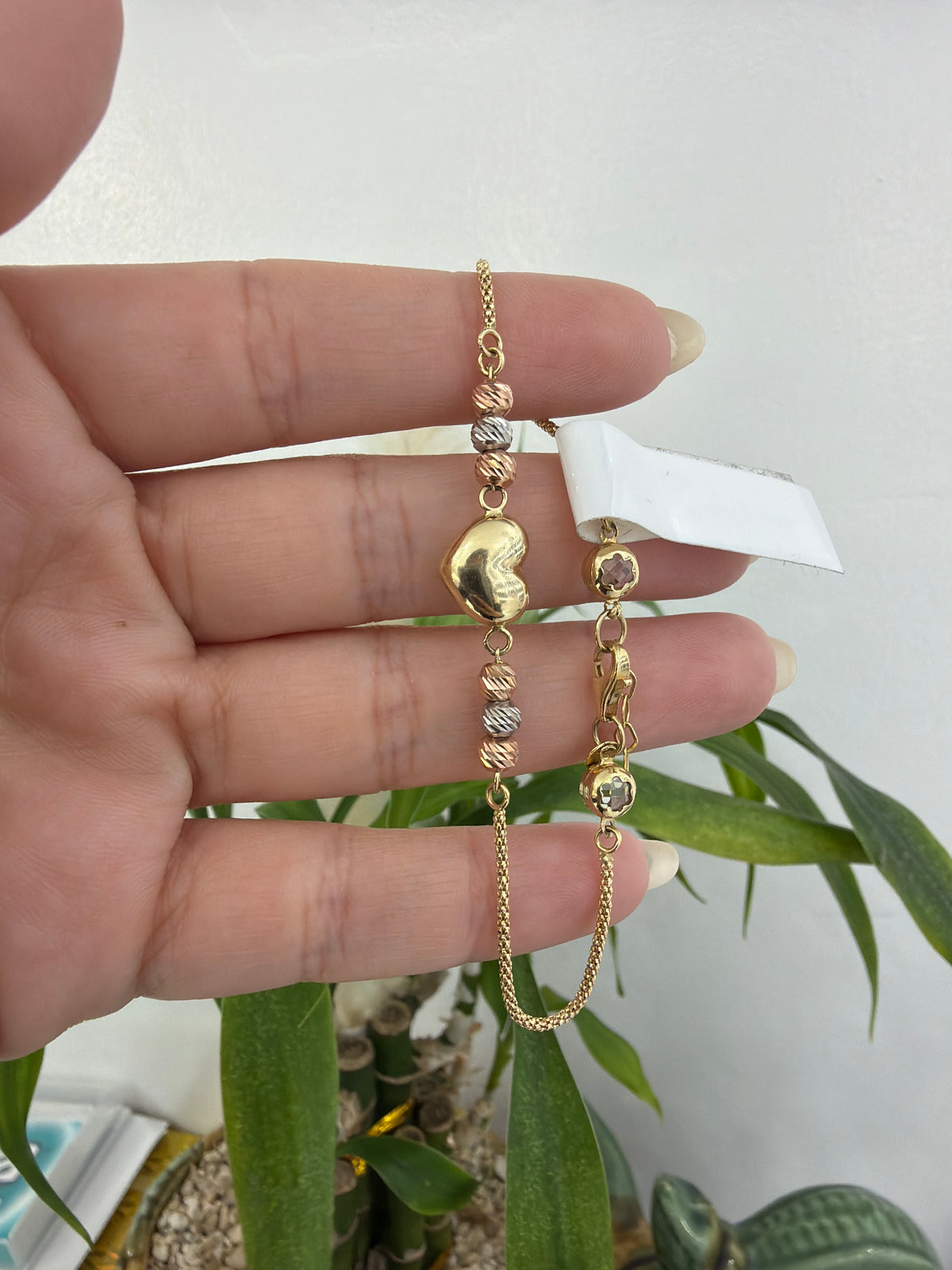 14k heart bracelet