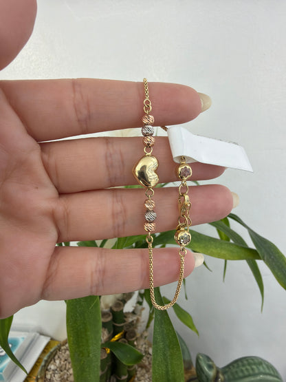 14k heart bracelet
