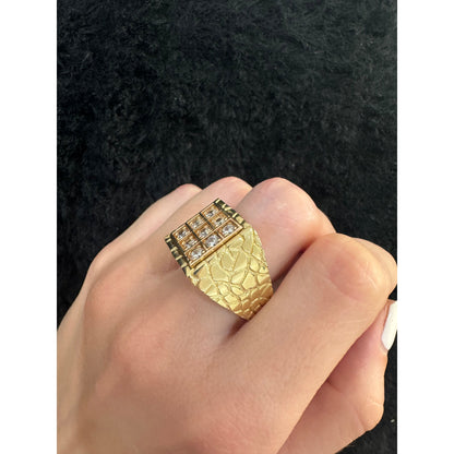 14K Square with rose gold detail Ring