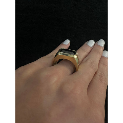10K Black Stone Ring