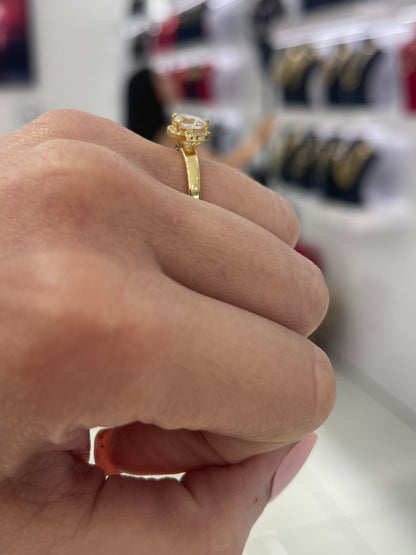 10K White Heart Ring