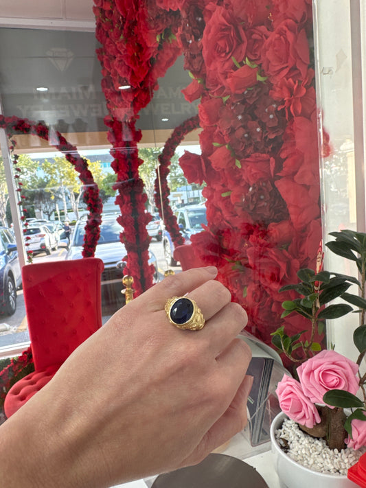 14K Dark Blue Ring Size 10