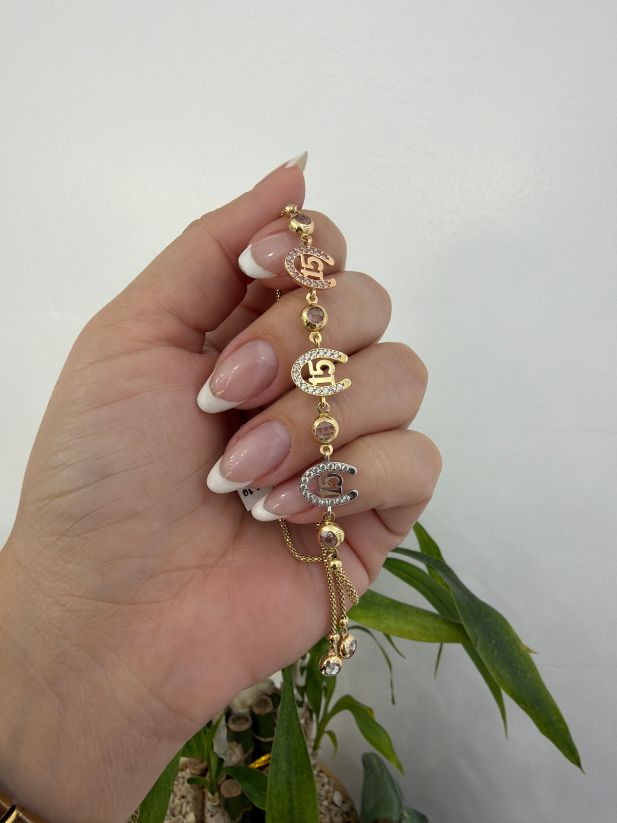 14k Quinceañera bracelet