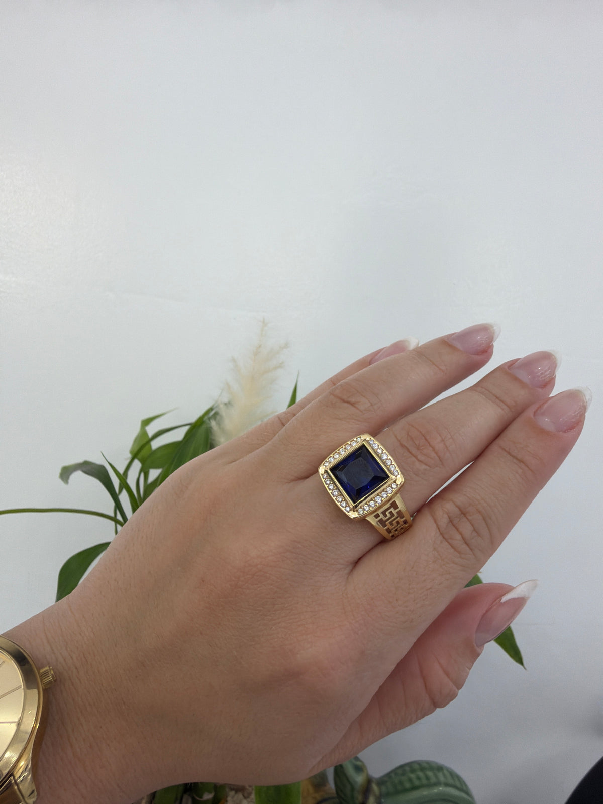 14k Blue stone ring