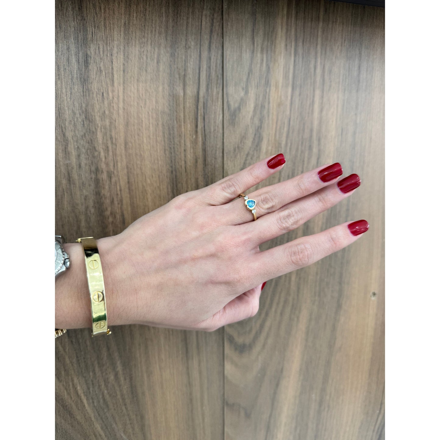 14K Light Blue Ring