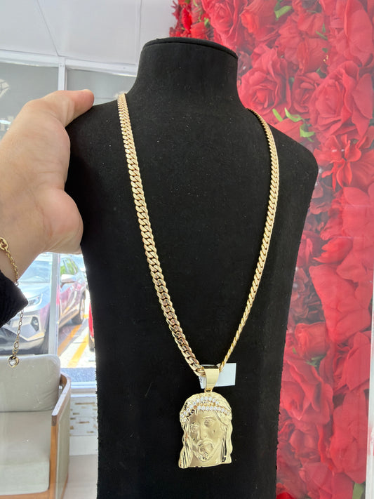 10K 6.5mm Cuban link Chain Dije 10k