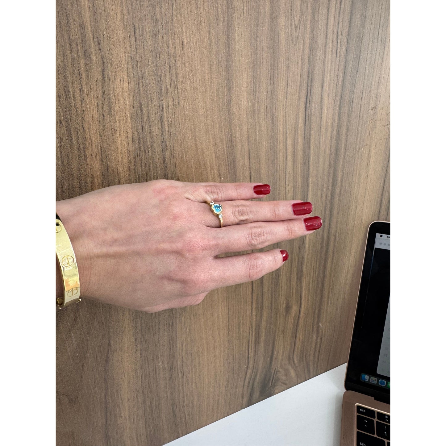 14K Light Blue Ring