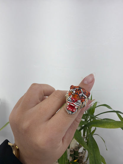 14k tiger ring