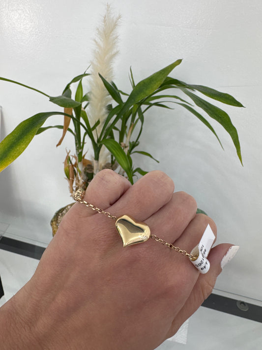 10K Heart Bracelet