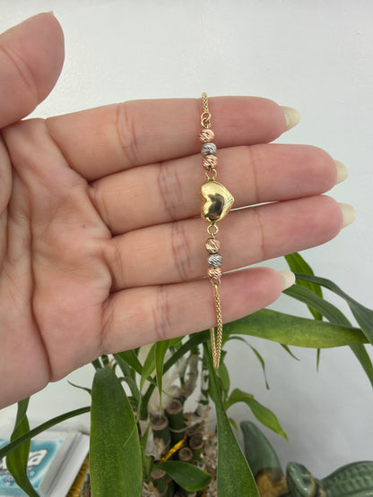 14k heart bracelet