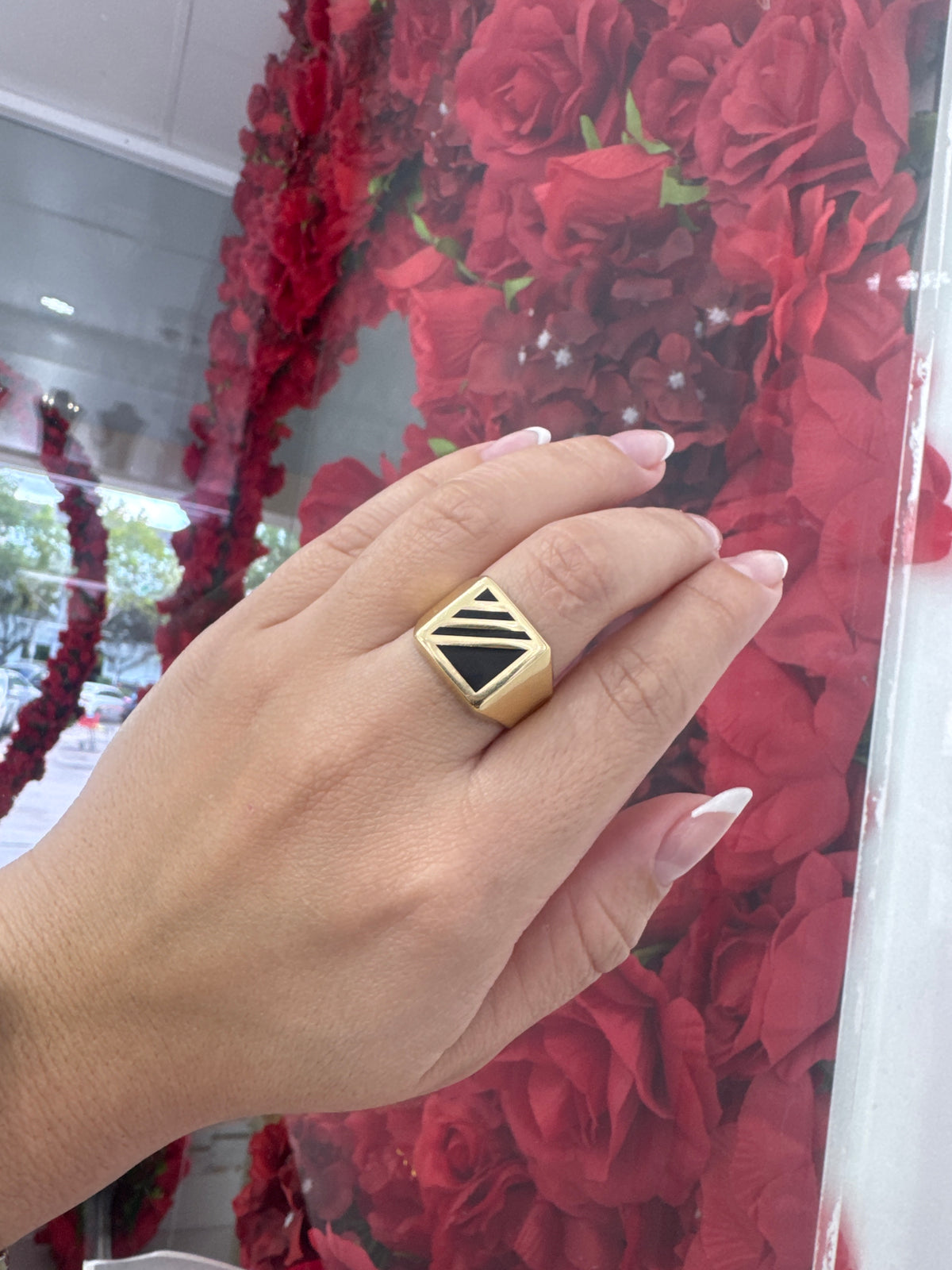 14k Dark Square Ring
