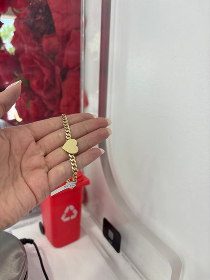 10K Heart Bracelet