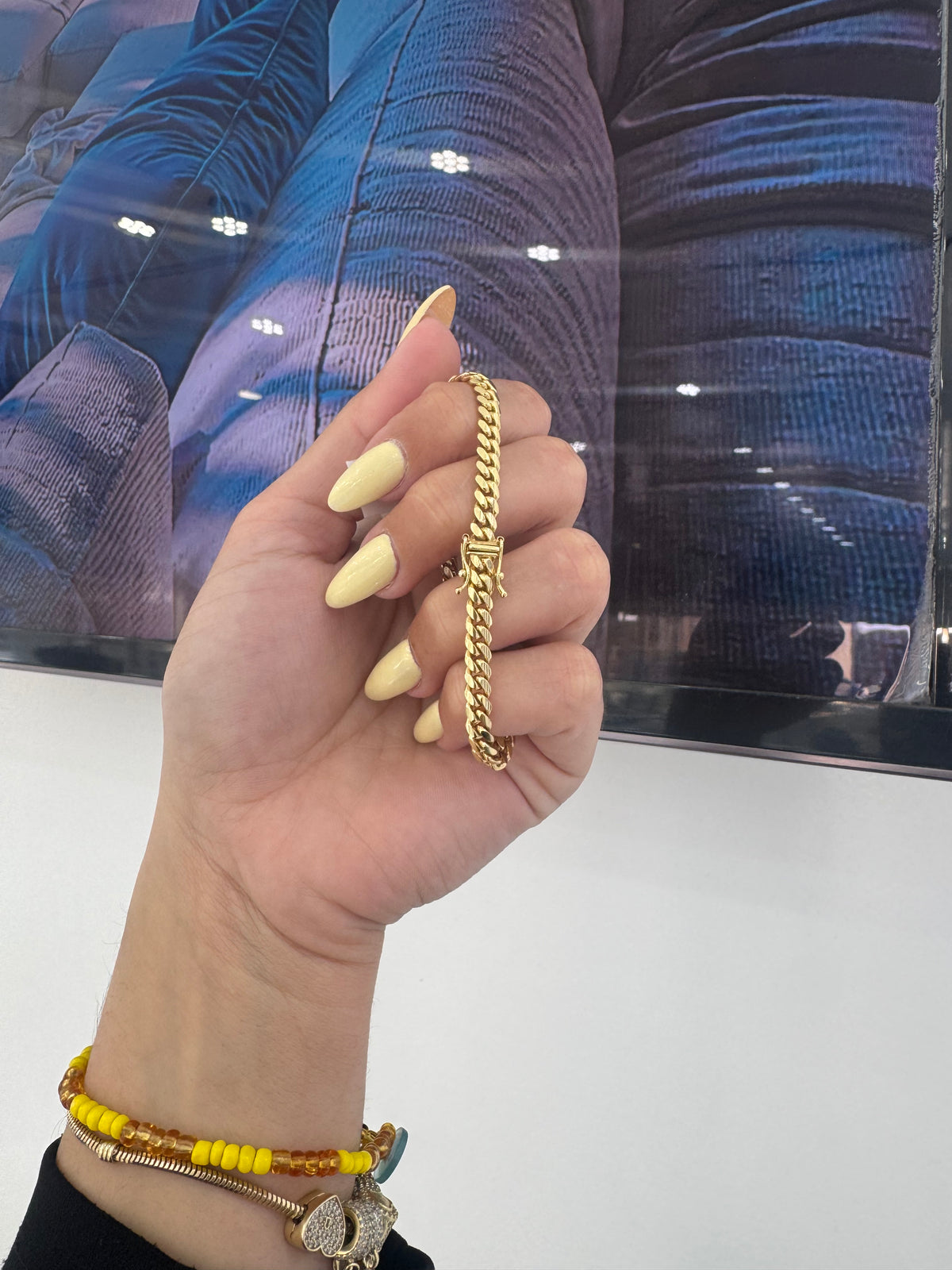 Manilla Cuban link 5mm 7 1/2” 14kt