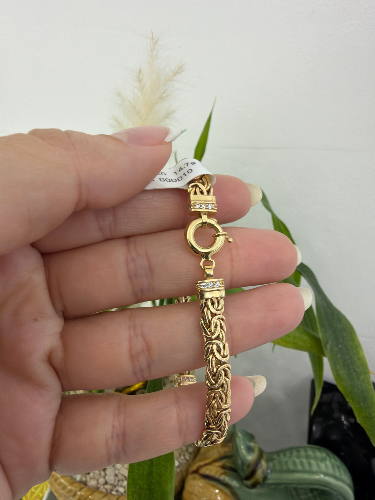 14k Heart Byzantine bracelet