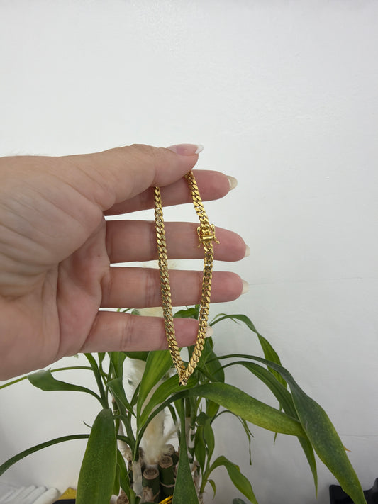 14k Cuban link 4mm bracelet