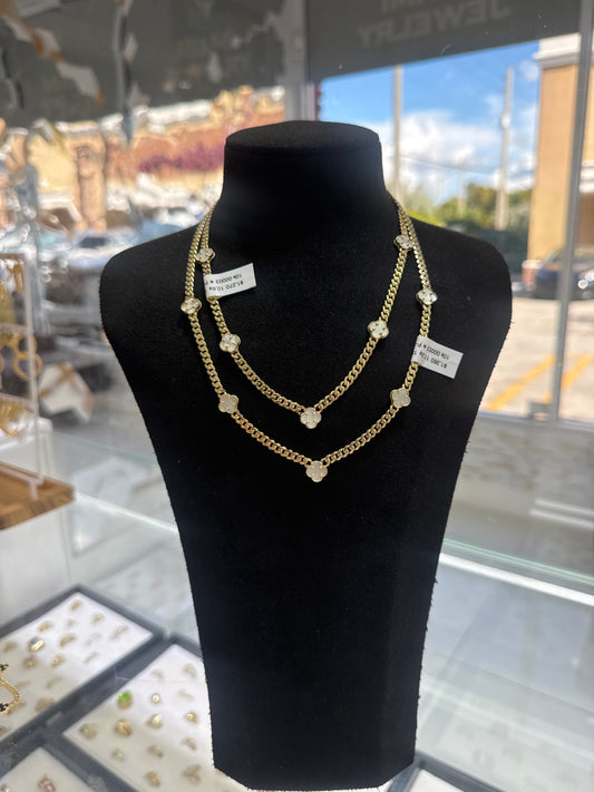 10K White Flower Necklace