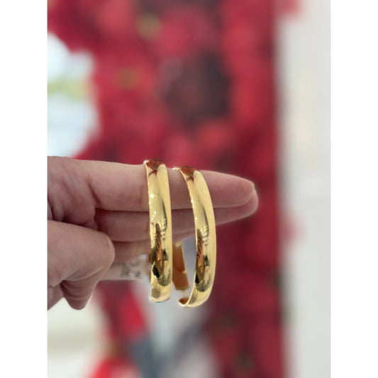 14K Plain Large Hoop