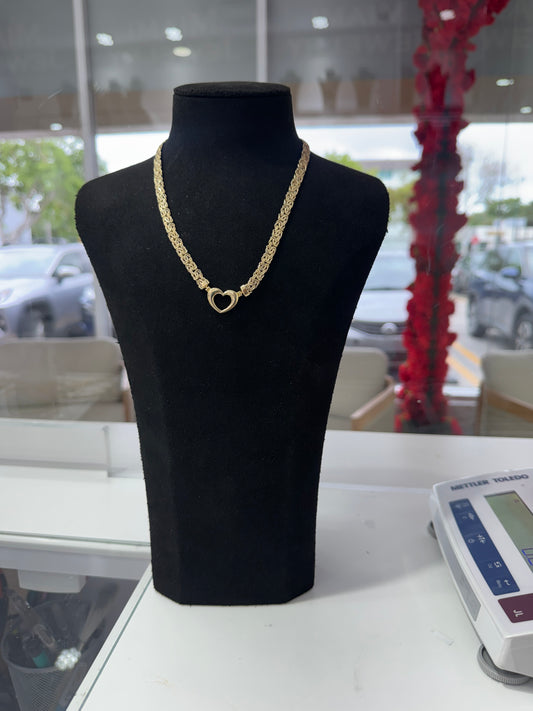10K Heart Byzantine  Necklace