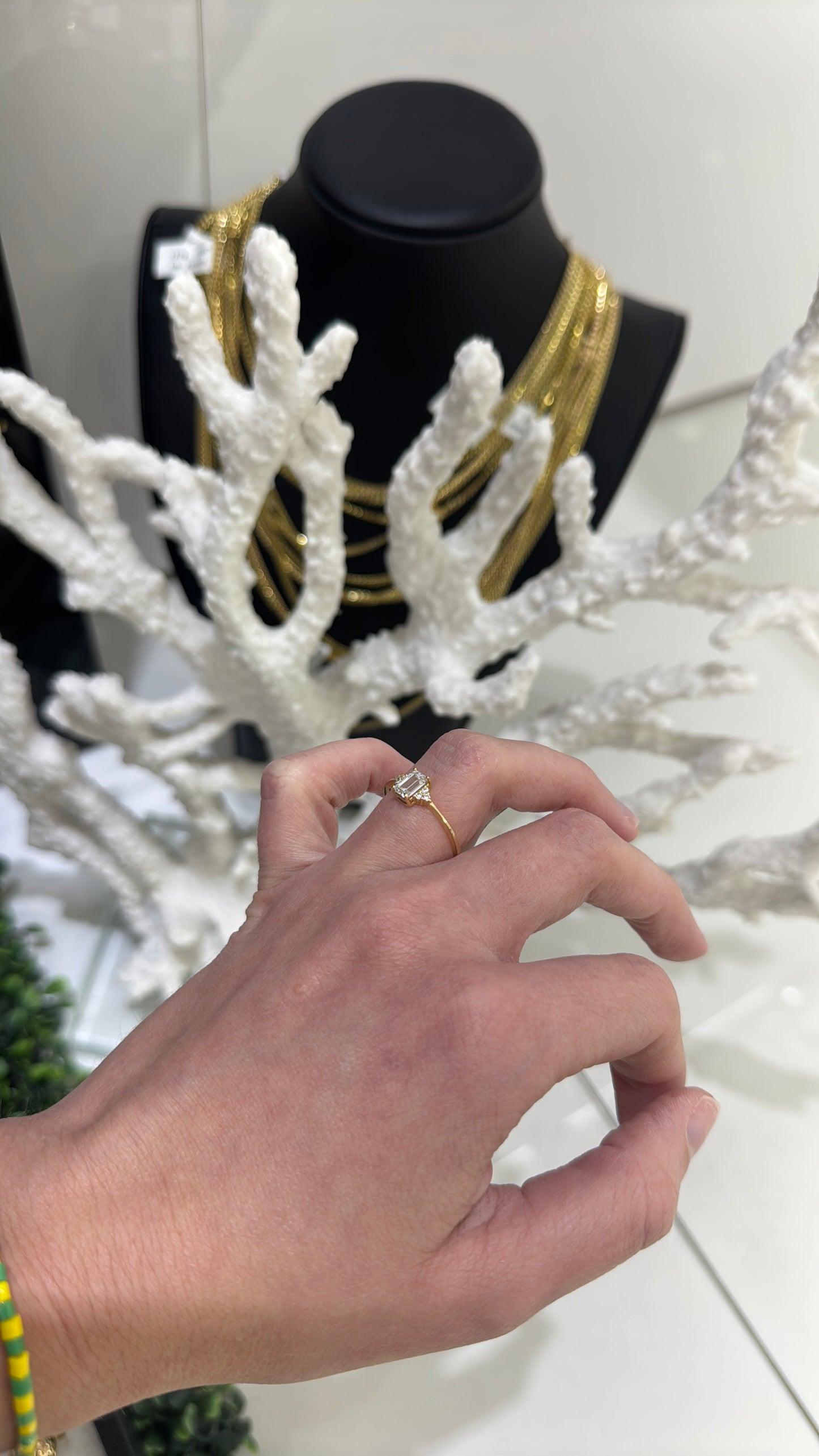 10K White Stone Ring