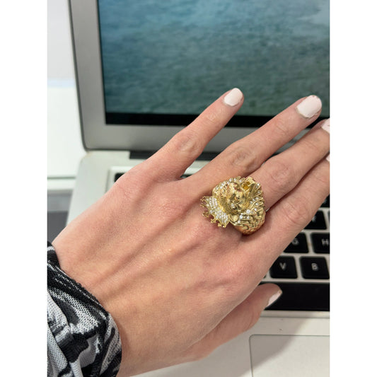 10K Lion Ring
