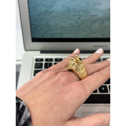 10K Lion Ring