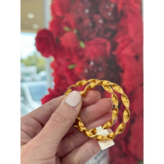 14K Twist Hoop