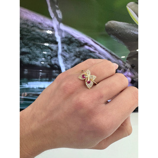 14K Butterfly Ring