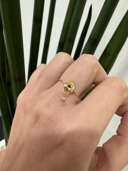 14K Heart Ring