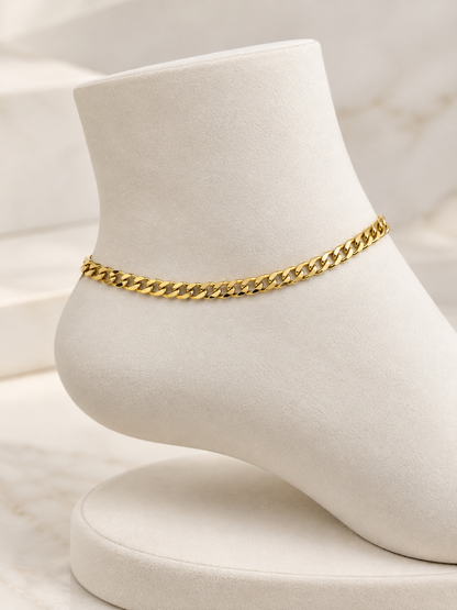 14k 4.5mm corte brillo Anklet