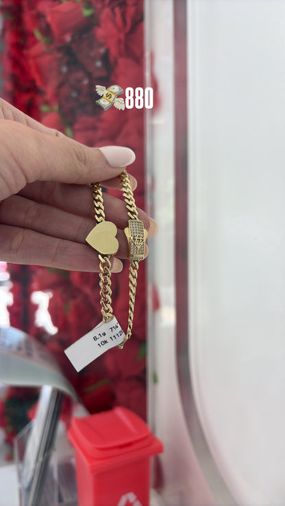 10K Heart Bracelet