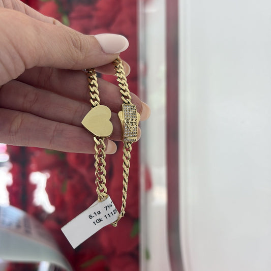 10K Heart Bracelet