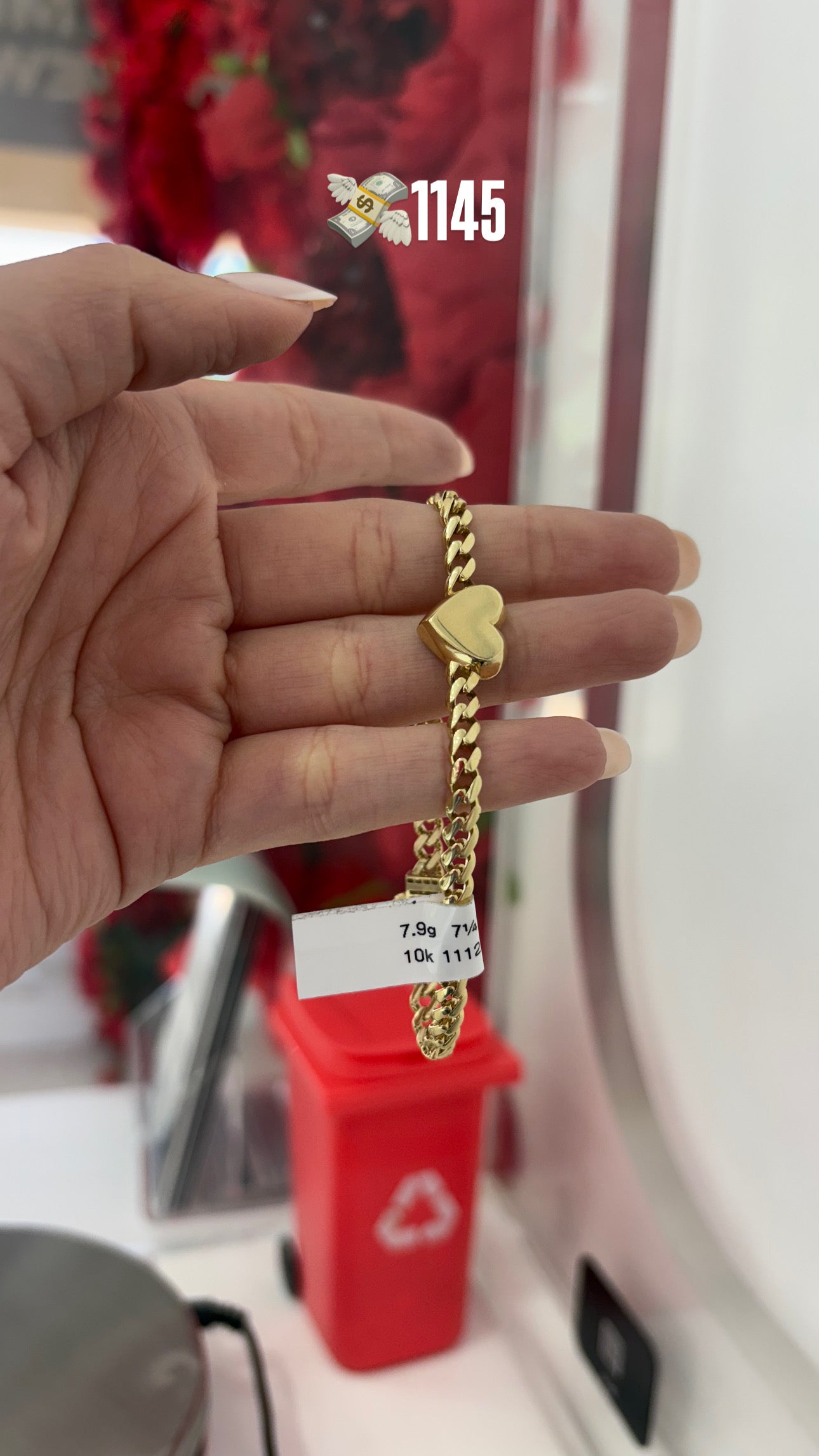 10K Heart Bracelet